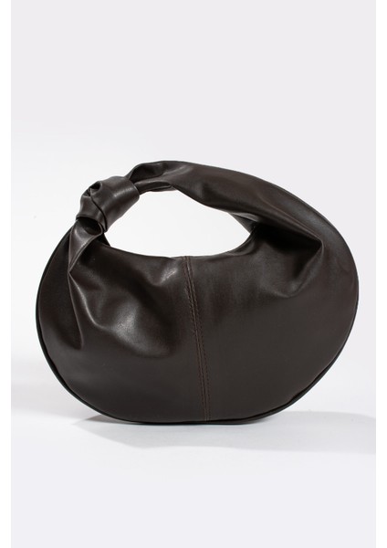 Kadin Mini Baget Dügüm Detaylı Fermuarlı El Çanta