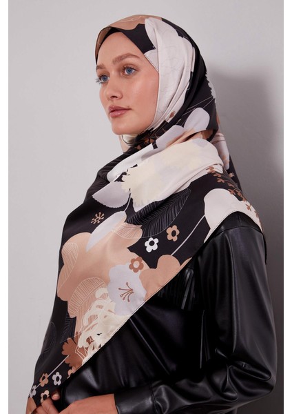 Acı Kahve Çiçek Desen Twill Şal fiyatları