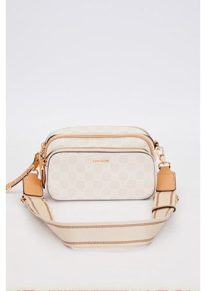 Krem Çift Bölmeli Kalın Askılı Omuz Çantası fiyatları