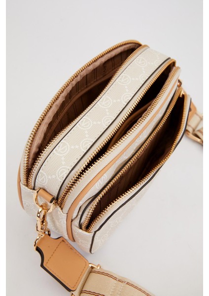 Krem Çift Bölmeli Kalın Askılı Omuz Çantası modelleri