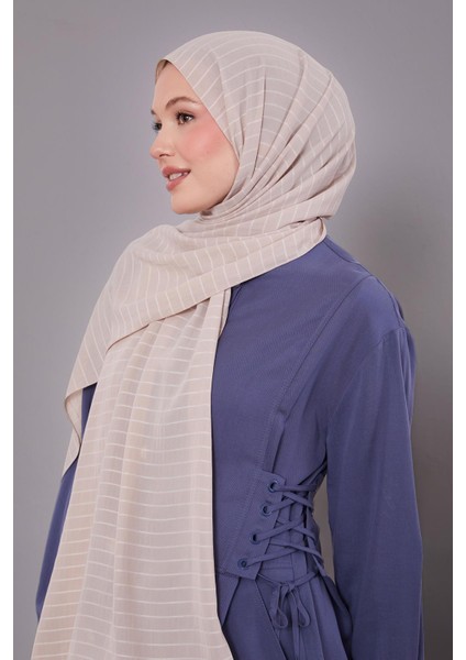 Bej Çizgili Cazz Şal fiyatları