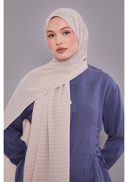 Bej Çizgili Cazz Şal modelleri