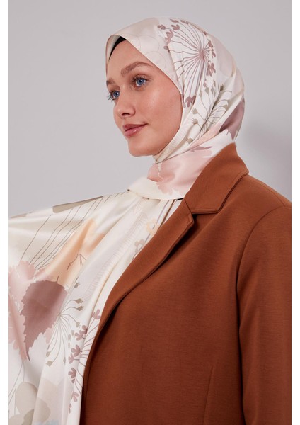 Krem Çiçek Desen Twill Şal fiyatları