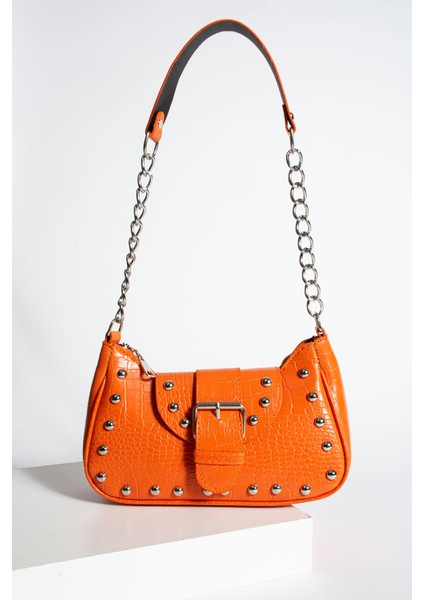 Bony Ma Zımbalı Timsah Desenli Kol Çantası