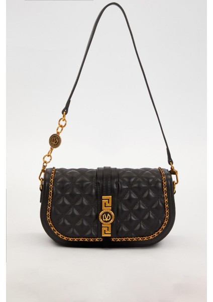 Siyah Kenar Örgü Model Omuz Çantası