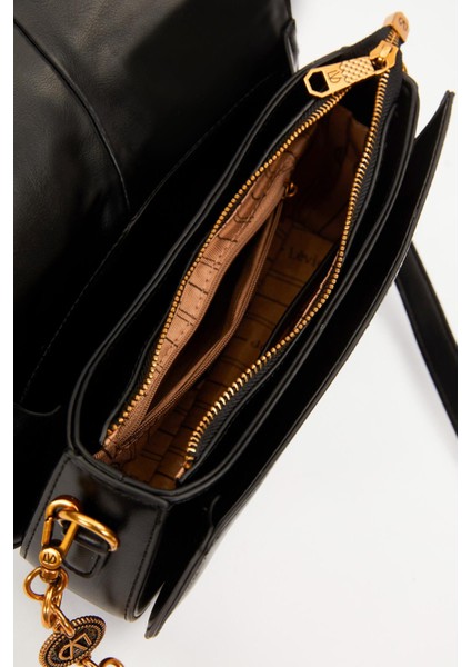 Siyah Kenar Örgü Model Omuz Çantası modelleri