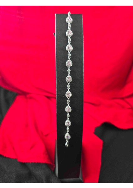 Pembe Kalpli 925 Ayar Bileklik