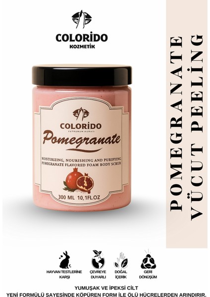 Colorido Narlı Body Scrub Besleyici Arındırıcı Nemlendirici Vücut Peelingi 300 ml