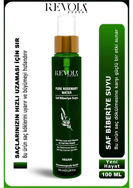 Expert Saç Dökülme Karşıtı Hızlı Büyüme Saf Vegan Biberiye Suyu 100 ml