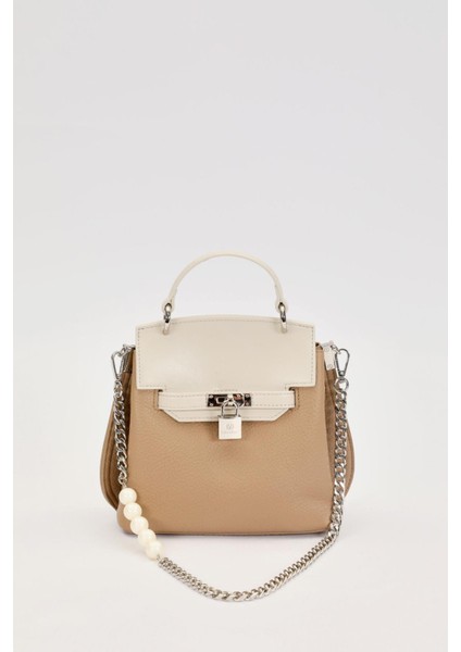 Camel Inci Askı Detaylı El Çantası