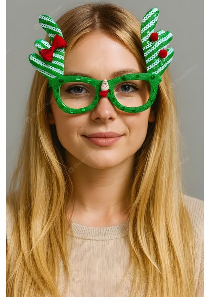 Yılbaşı Temalı Yeşil Renk Gözlük fiyatları