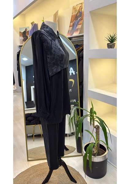 1001 Jakar Detay Pantolonlu Takım - Antrasit modelleri