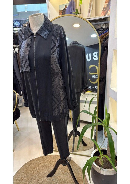 1001 Jakar Detay Pantolonlu Takım - Antrasit indirimleri