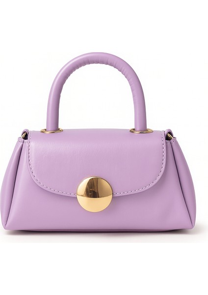 Fular Hediyeli Mini Kadın Lila El ve Omuz Çantası modelleri