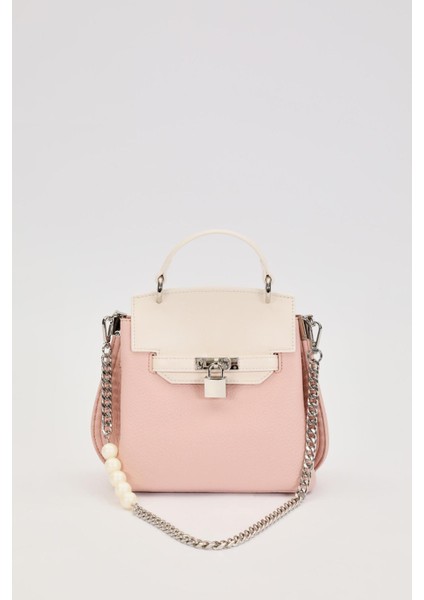 Pembe Inci Askı Detaylı El Çantası