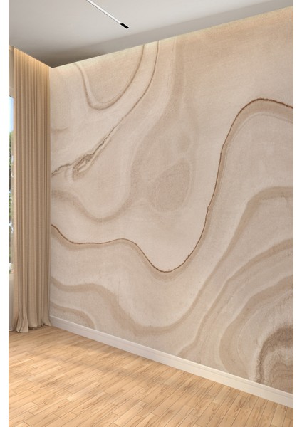 Bej Oniks Dalga Desenli Tekstil Duvar Kağıdı fiyatları