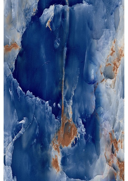 Gece Mavisi Bakır Dokulu Oniks Efektli Mermer Duvar Kağıdı modelleri