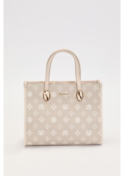 Gri Lvd Baskılı El Çantası