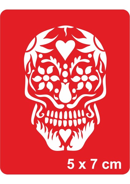 Çiçek Bahçesinde Iskelet Tattoo Geçici Dövme Şablonları Kına Kalıpları