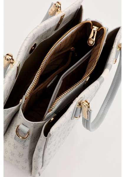 Gri Monogram Desenli El Çantası modelleri