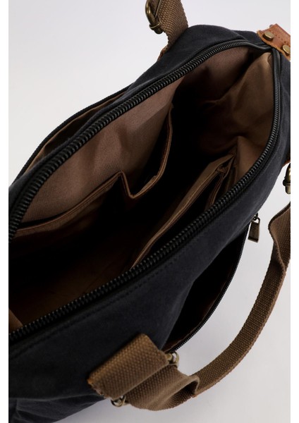 Siyah Çift Fermuarlı Kumaş Askılı El Çantası modelleri