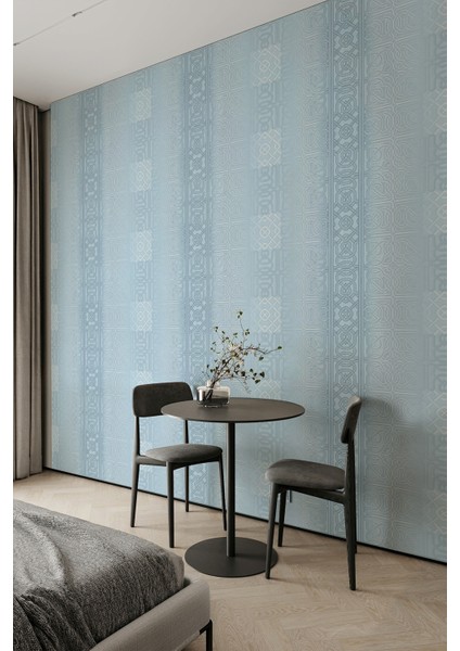 Açık Mavi Vintage Osmanlı Desentek Parça Tekstil Duvar Kağıdı – fiyatları