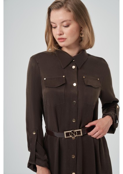 Nuss 2002 Tam Boy Düğmeli Elbise fiyatları