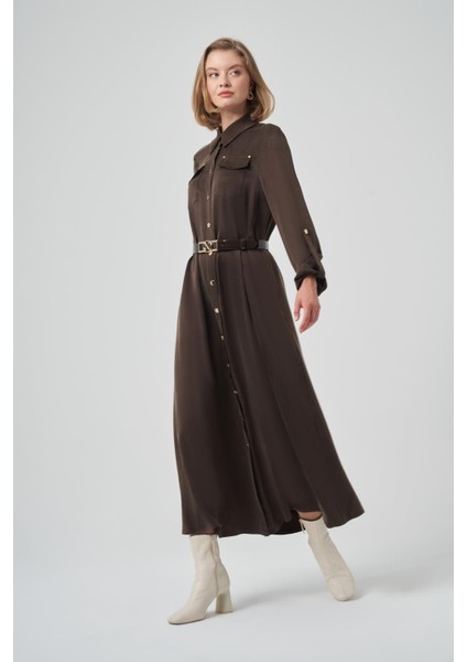 Nuss 2002 Tam Boy Düğmeli Elbise fırsatları