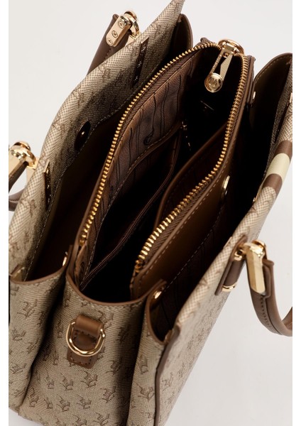 Camel Monogram Desenli El Çantası modelleri