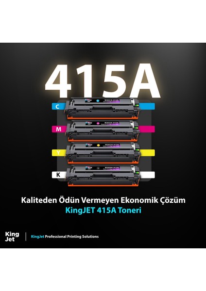 Hp 415A Uyumlu Standart Kapasiteli 4 Renk (Takım) Çipli Muadil Toner | Mfp M480F fiyatları