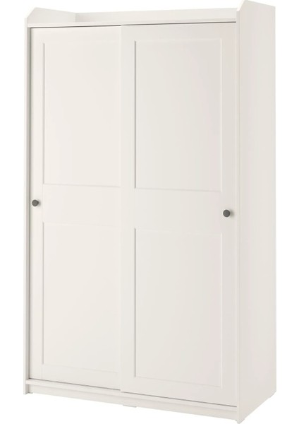 Hauga Sürgü Kapaklı Gardırop Beyaz 118 x 55 x 199 Cm