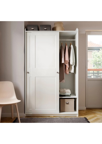 Hauga Sürgü Kapaklı Gardırop Beyaz 118 x 55 x 199 Cm indirimleri