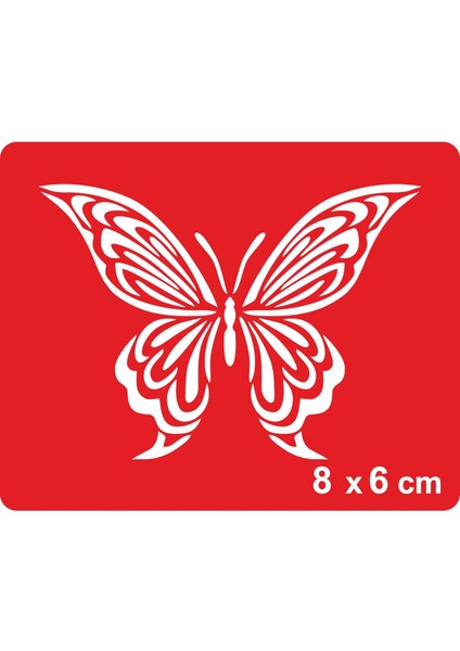 Çizgili Kelebek Tattoo Geçici Dövme Şablonları Kına Kalıpları