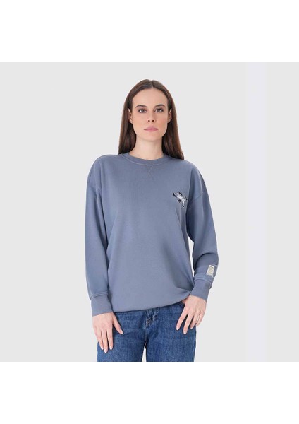 Nakışlı Organik Pamuklu Kadın Sweatshirt