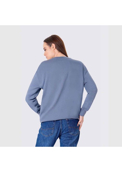 Nakışlı Organik Pamuklu Kadın Sweatshirt modelleri