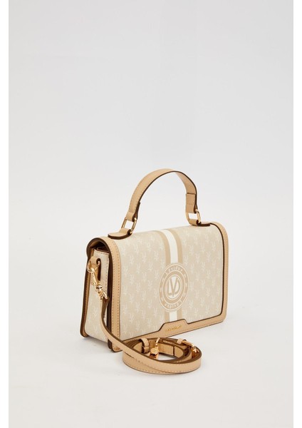 Krem Logolu Monogram Desen El Çantası fiyatları