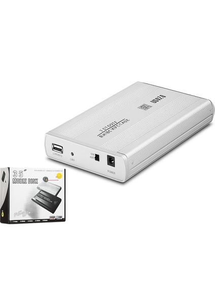 HDX1753 Sata3 3.5\" USB 2.0 Kablolu Metal Kasa Hard-Disk Kutusu - Metalik Gri