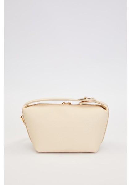 Krem Dikiş Çizgili El Çantası fırsatları