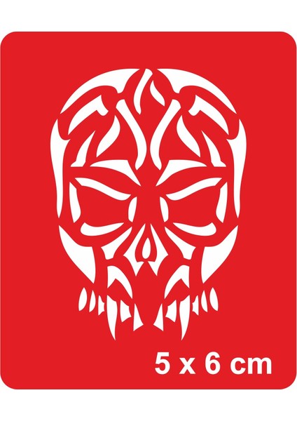 Biyonik Kuru Kafa Tattoo Geçici Dövme Şablonları Kına Kalıpları