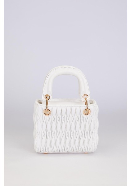 Beyaz Kabartma Desenli El Çantası fırsatları