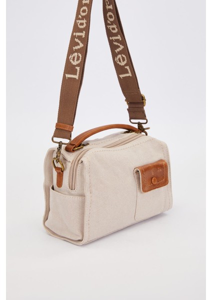 Krem Çift Askı Kullanımlı El Çantası