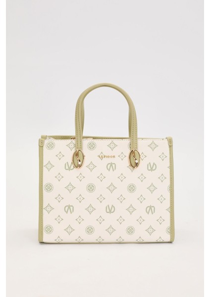 Yeşil Lvd Baskılı El Çantası