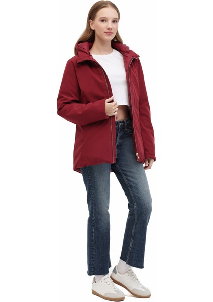 Wl 1poly Padded 5pr Bordo Kadın Mont modelleri