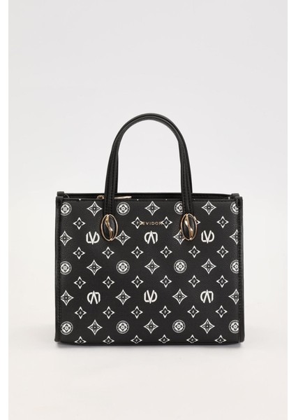 Siyah Lvd Baskılı El Çantası