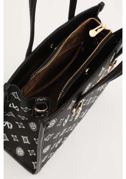 Siyah Lvd Baskılı El Çantası modelleri