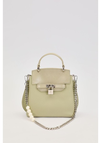 Yeşil Inci Askı Detaylı El Çantası