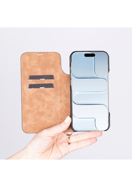 Apple iPhone 17 Için, Hakiki Deri, El Yapımı, Cüzdanlı Slim Kılıf, Mag Safe ile Uyumlu, Iç Yüzeyi Kadife, Gölgeli Taba fiyatları