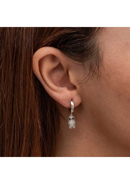 Gümüş Sallantılı Baykuş Kadın Küpe modelleri