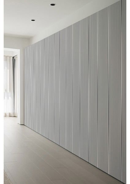 Gri Ince Çizgi Modern Tasarım Tek Parça Duvar Kağıdı