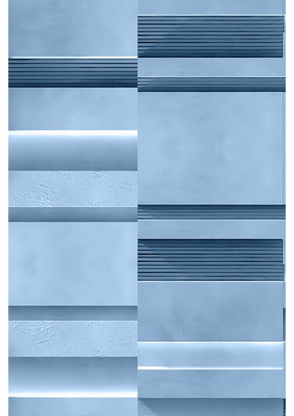 3D Işık Efektli Mavi Desenli Tekstil Duvar Kağıdı modelleri